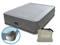 Кровать надувная Intex 64414 152х203х46 см Comfort-Plush со встроенным насосом 220В