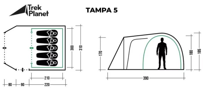 Палатка Trek Planet Tampa 5 